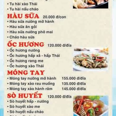 Thực đơn- Quán Ăn V68 - Hải Sản Các Món