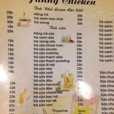 Thực đơn- Quán Ăn Funny Chicken - Trà Sữa & Đồ Ăn Vặt