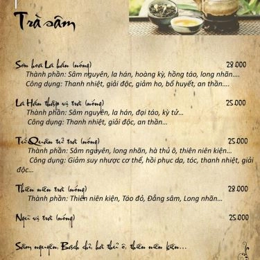 Thực đơn- Quán Ăn Sen Việt - Ẩm Thực Việt