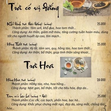 Thực đơn- Quán Ăn Sen Việt - Ẩm Thực Việt