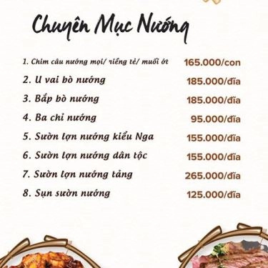 Thực đơn- Nhà Hàng Bằng Hữu Quán - Ẩm Thực Việt Trung