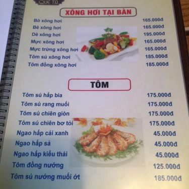 Thực đơn- Quán Ăn Ẩm Thực Quê Ta