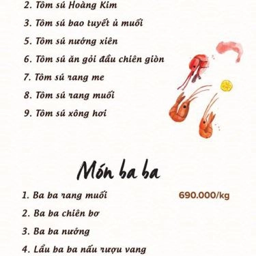 Thực đơn- Nhà Hàng Bằng Hữu Quán - Ẩm Thực Việt Trung