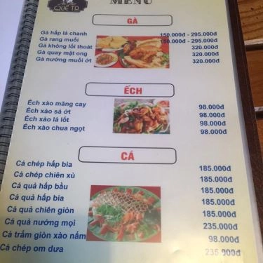 Thực đơn- Quán Ăn Ẩm Thực Quê Ta