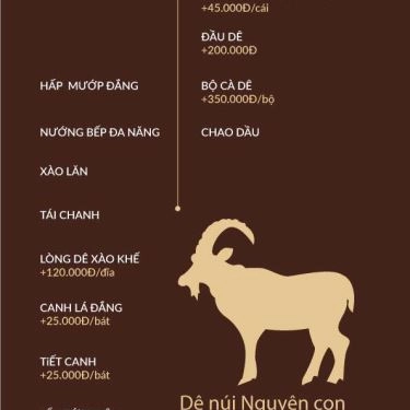 Thực đơn- Quán Ăn Dê Sành - Mai Hắc Đế