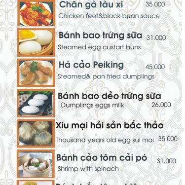Thực đơn- Quán Ăn Kim Lạc Khang Dimsum
