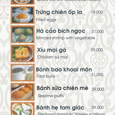 Thực đơn- Quán Ăn Kim Lạc Khang Dimsum