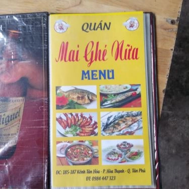 Thực đơn- Quán Ăn Mai Ghé Nữa - Quán Nhậu Bình Dân