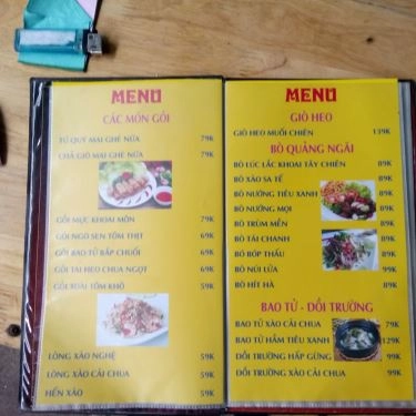 Thực đơn- Quán Ăn Mai Ghé Nữa - Quán Nhậu Bình Dân