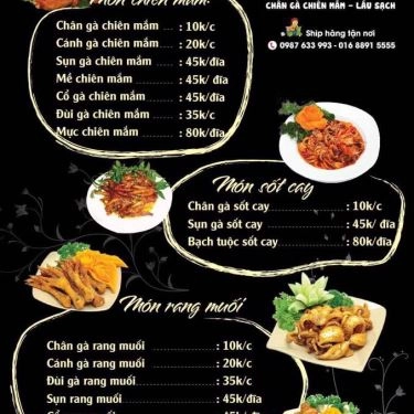 Thực đơn- Quán Ăn Mắm Quán - Chân Gà Chiên Mắm & Lẩu Sạch