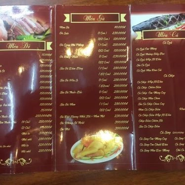 Thực đơn- Quán Ăn Hương Nguyên - Dê Núi & Gà Đồi