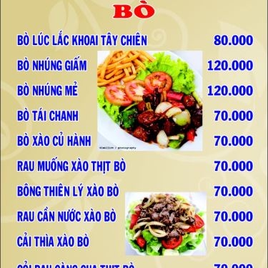 Thực đơn- Tìm Gì Cũng Có - Nhà Hàng Cà Phê Sân Vườn