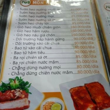 Thực đơn- Quán Ăn Ẩm Thực 709 - Hải Sản Tươi Sống