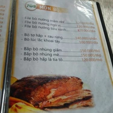 Thực đơn- Quán Ăn Ẩm Thực 709 - Hải Sản Tươi Sống
