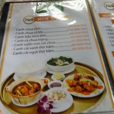 Thực đơn- Quán Ăn Ẩm Thực 709 - Hải Sản Tươi Sống
