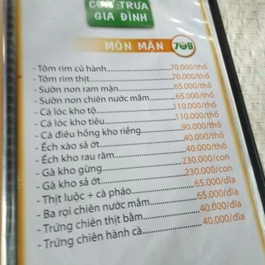Thực đơn- Quán Ăn Ẩm Thực 709 - Hải Sản Tươi Sống