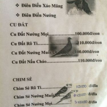 Thực đơn- Quán Ăn Ẩm Thực Cánh Đồng Hoang