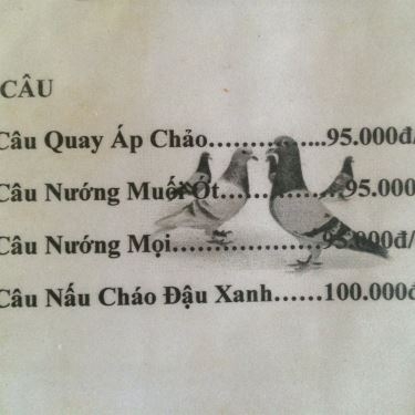 Thực đơn- Quán Ăn Ẩm Thực Cánh Đồng Hoang