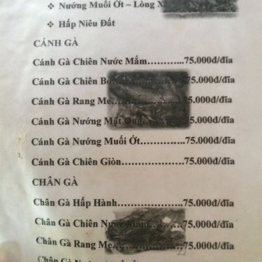Thực đơn- Quán Ăn Ẩm Thực Cánh Đồng Hoang