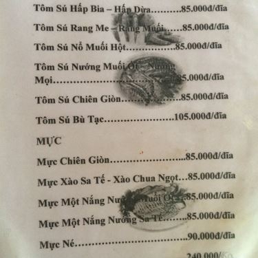 Thực đơn- Quán Ăn Ẩm Thực Cánh Đồng Hoang