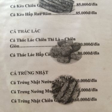 Thực đơn- Quán Ăn Ẩm Thực Cánh Đồng Hoang