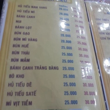 Thực đơn- Quán Ăn Ẩm Thực Chay Tạ Thiên