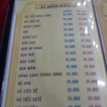 Thực đơn- Quán Ăn Ẩm Thực Chay Tạ Thiên