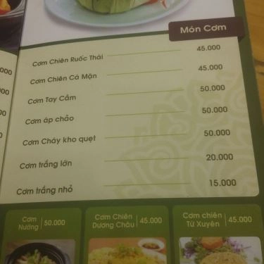 Thực đơn- Quán Ăn Ẩm Thực Chay Tâm Sen
