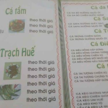 Thực đơn- Nhà Hàng Hải Âu - Ẩm Thực 3 Miền