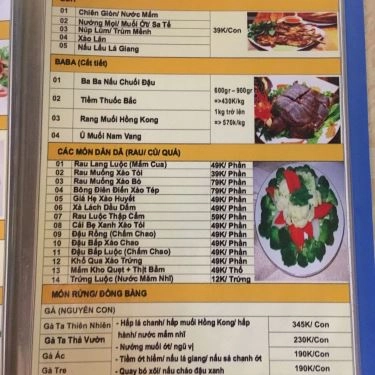 Thực đơn- Quán Ăn Ẩm Thực Hoàng Gia - Hải Sản Thiên Nhiên Tươi Sống