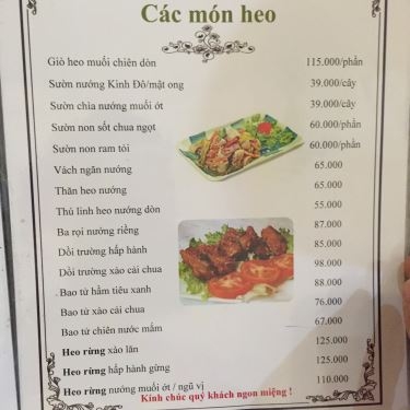 Thực đơn- Nhà Hàng Ẩm Thực Phù Sa - Quán Ăn Gia Đình