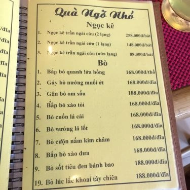 Thực đơn- Quán Ăn Ẩm Thực Quà Ngõ Nhỏ - Ngõ Hàng Bột