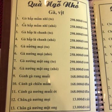 Thực đơn- Quán Ăn Ẩm Thực Quà Ngõ Nhỏ - Ngõ Hàng Bột