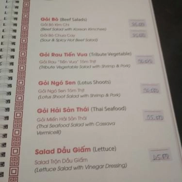 Thực đơn- Ẩm Thực Sao Mai - Quán Ăn Gia Đình