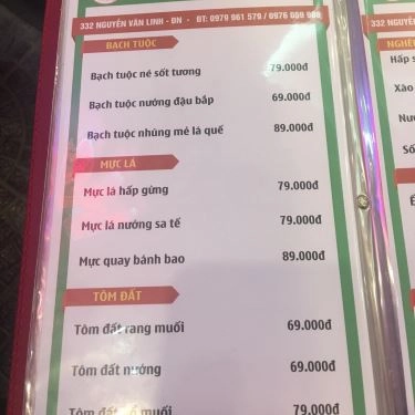 Thực đơn- Quán Ăn Ẩm Thực Tây Nguyên