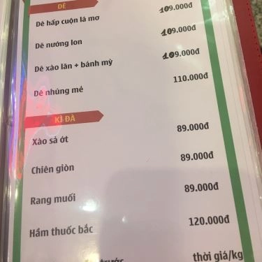 Thực đơn- Quán Ăn Ẩm Thực Tây Nguyên