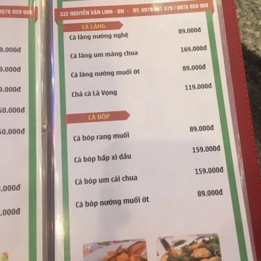 Thực đơn- Quán Ăn Ẩm Thực Tây Nguyên