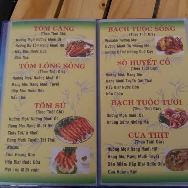 Thực đơn- Quán Ăn Ẩm Thực Thiên Kim - Phục Vụ Các Món Ăn 3 Miền