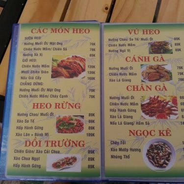 Thực đơn- Quán Ăn Ẩm Thực Thiên Kim - Phục Vụ Các Món Ăn 3 Miền
