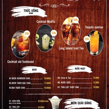 Thực đơn- Nhà Hàng Ami - BBQ & Garden Beer