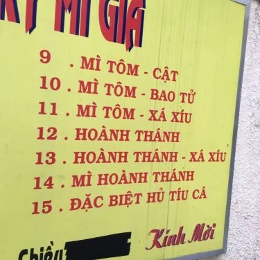 Thực đơn- Quán Ăn Ân Ký Mì Gia - Hoàng Diệu