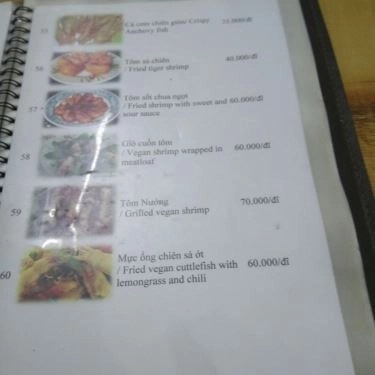 Thực đơn- Quán Ăn An Phúc - Quán Chay - Thái Hà