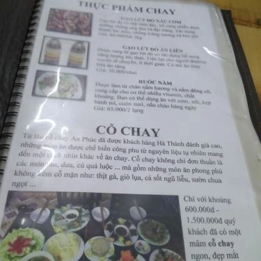 Thực đơn- Quán Ăn An Phúc - Quán Chay - Thái Hà