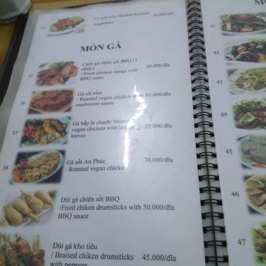 Thực đơn- Quán Ăn An Phúc - Quán Chay - Thái Hà