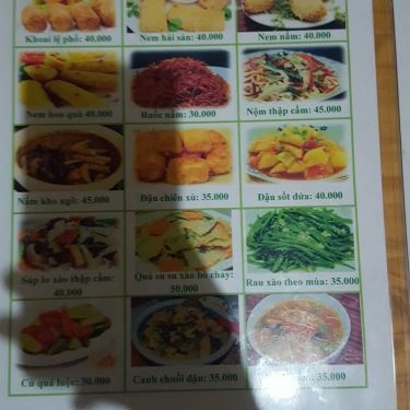 Thực đơn- Quán Ăn An Phúc - Quán Chay - Thái Hà