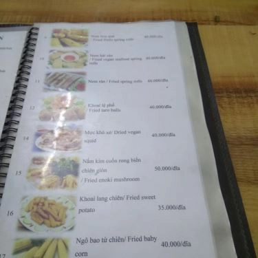 Thực đơn- Quán Ăn An Phúc - Quán Chay - Thái Hà