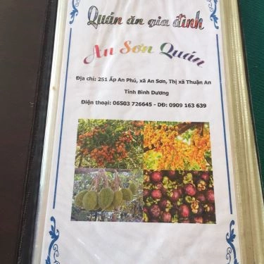 Thực đơn- An Sơn Quán - Quán Ăn Gia Đình