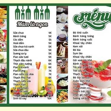 Thực đơn- Quán Ăn Ăn Vặt Huế Măm Măm