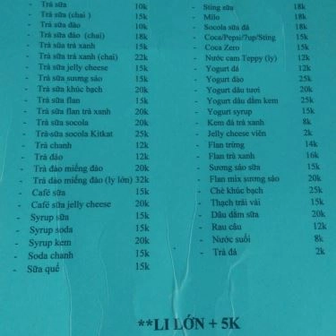 Thực đơn- Quán Ăn Ăn Vặt Như Quỳnh
