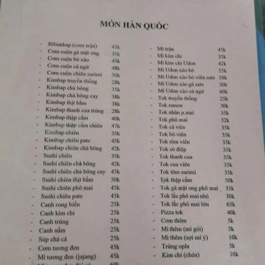 Thực đơn- Quán Ăn Ăn Vặt Như Quỳnh